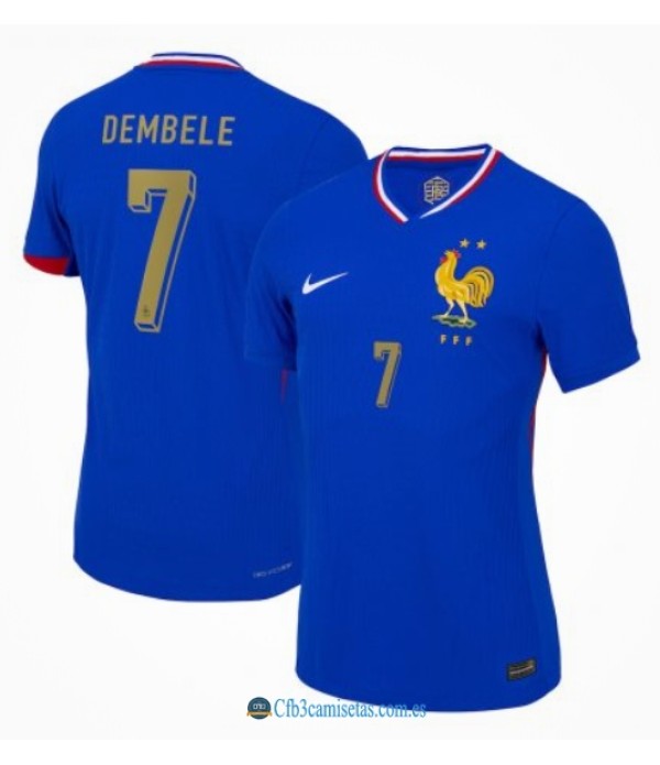 CFB3-Camisetas Francia 1a equipación 2024 - dembélé golden print - authentic