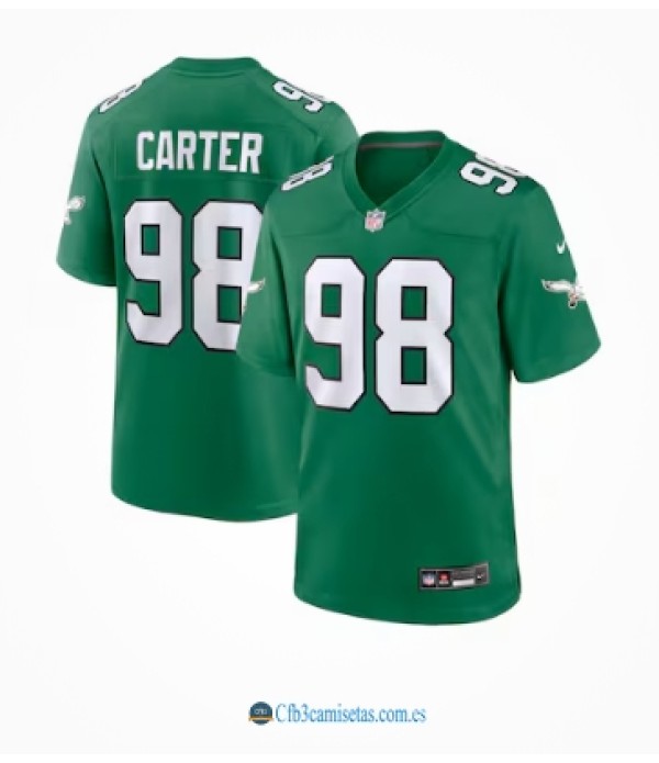 CFB3-Camisetas Jalen carter philadelphia eagles nike alternate game jersey - kelly green