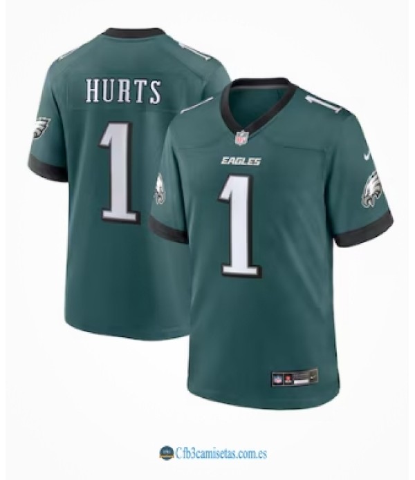 CFB3-Camisetas Jalen hurts philadelphia eagles nike team game jersey - midnight green