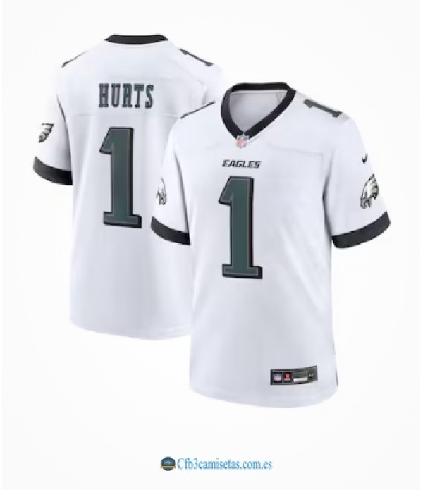 CFB3-Camisetas Jalen hurts philadelphia eagles nike white game jersey - white