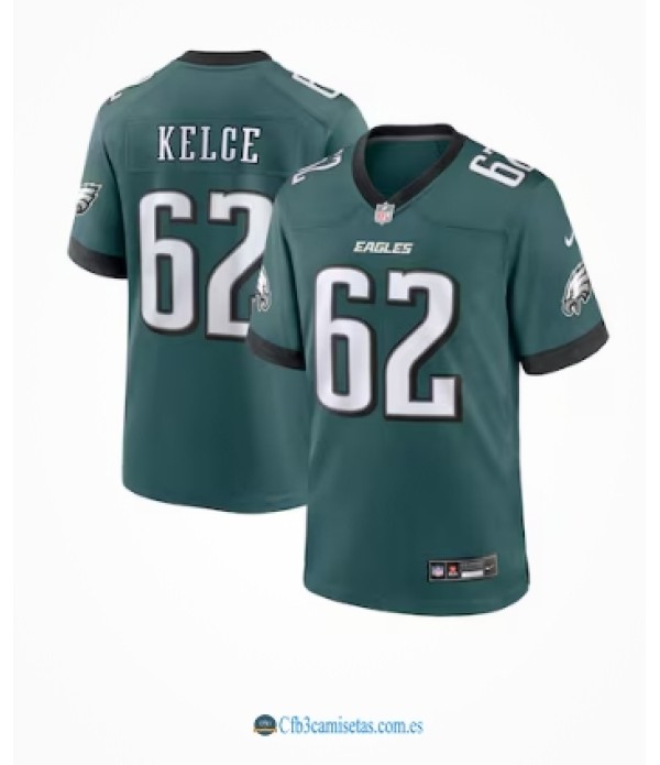 CFB3-Camisetas Jason kelce philadelphia eagles nike team game jersey - midnight green
