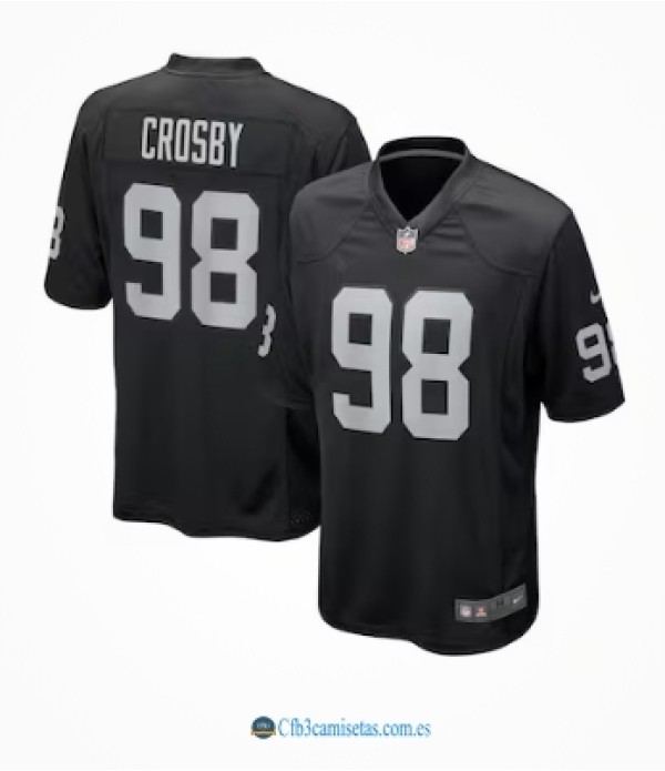 CFB3-Camisetas Maxx crosby las vegas raiders nike game jersey - black