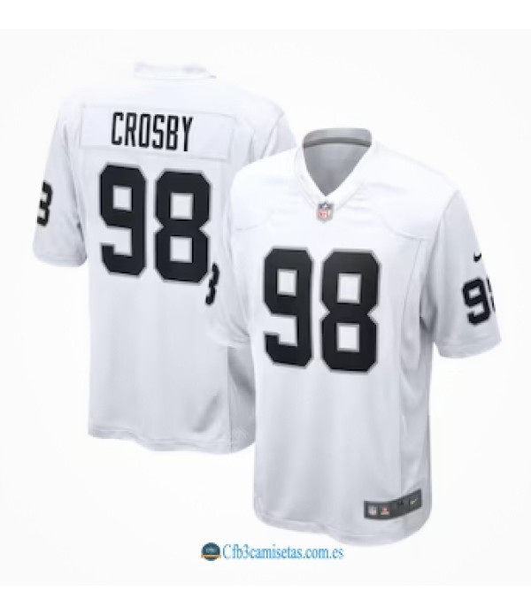 CFB3-Camisetas Maxx crosby las vegas raiders nike game jersey - white