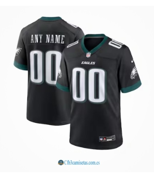 CFB3-Camisetas Philadelphia eagles nike alternate custom game jersey - black