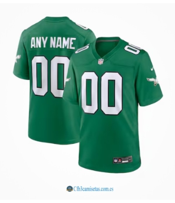 CFB3-Camisetas Philadelphia eagles nike alternate custom game jersey - kelly green