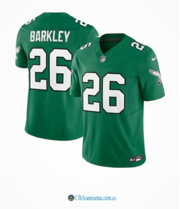 CFB3-Camisetas Saquon barkley philadelphia eagles nike alternate vapor f.u.s.e. limited jersey - kelly green