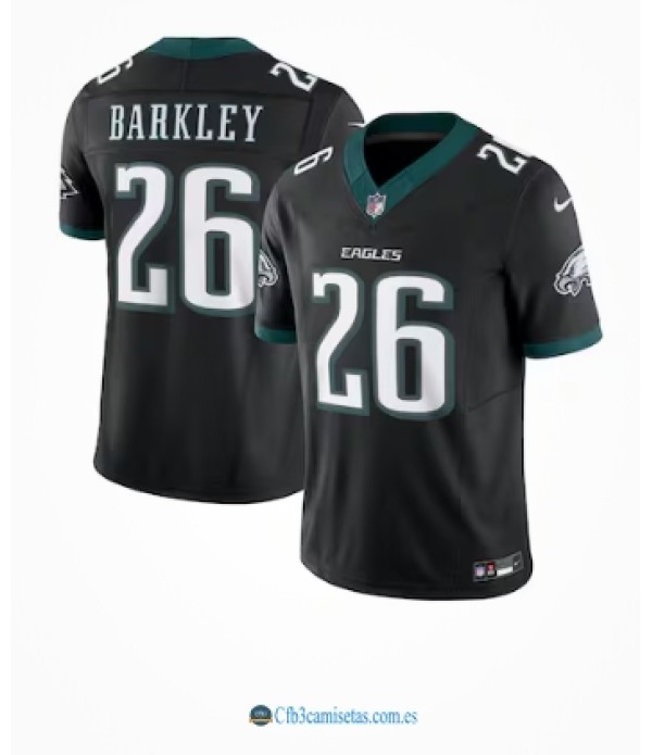 CFB3-Camisetas Saquon barkley philadelphia eagles nike vapor f.u.s.e. limited jersey - black