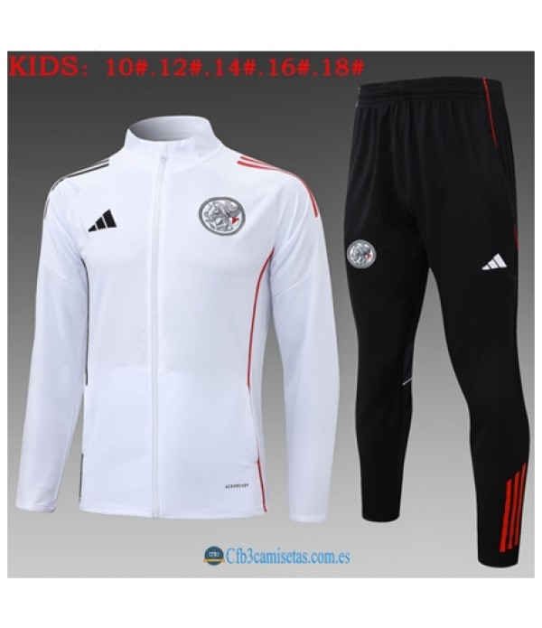 CFB3-Camisetas Chándal ajax 2025/26 white - niÑos