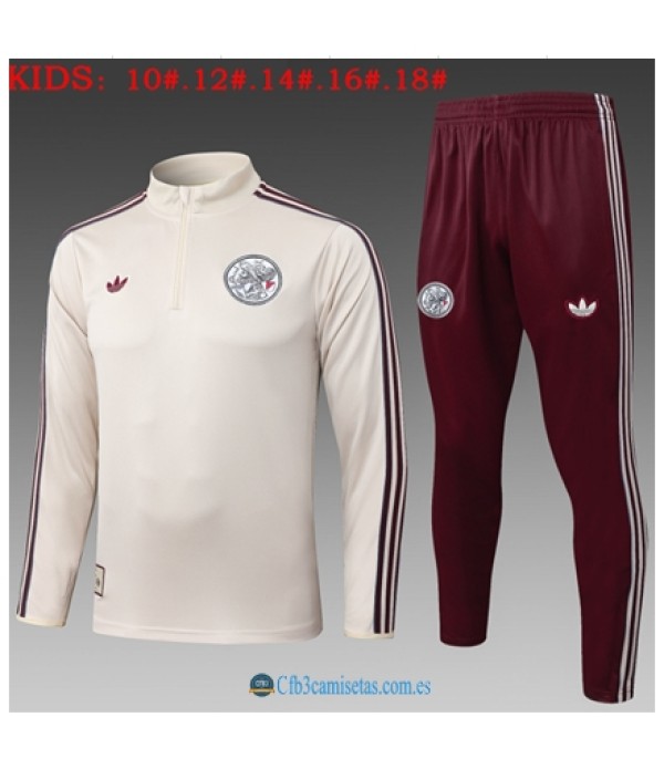 CFB3-Camisetas Chándal ajax 2025/26 yellow- half zip - niÑos