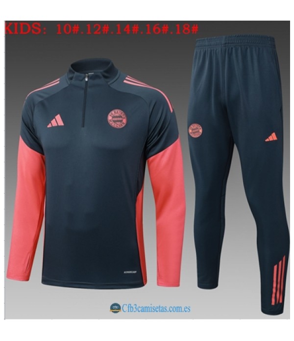 CFB3-Camisetas Chándal bayern munich 2025/26 black half zipper - niÑos