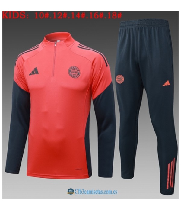 CFB3-Camisetas Chándal bayern munich 2025/26 red half zipper - niÑos