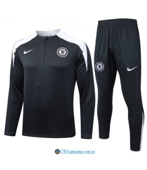 CFB3-Camisetas Chándal chelsea 2025/26 black half zip