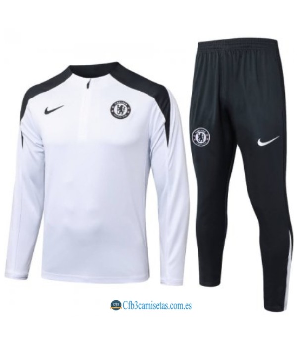 CFB3-Camisetas Chándal chelsea 2025/26 white half zip