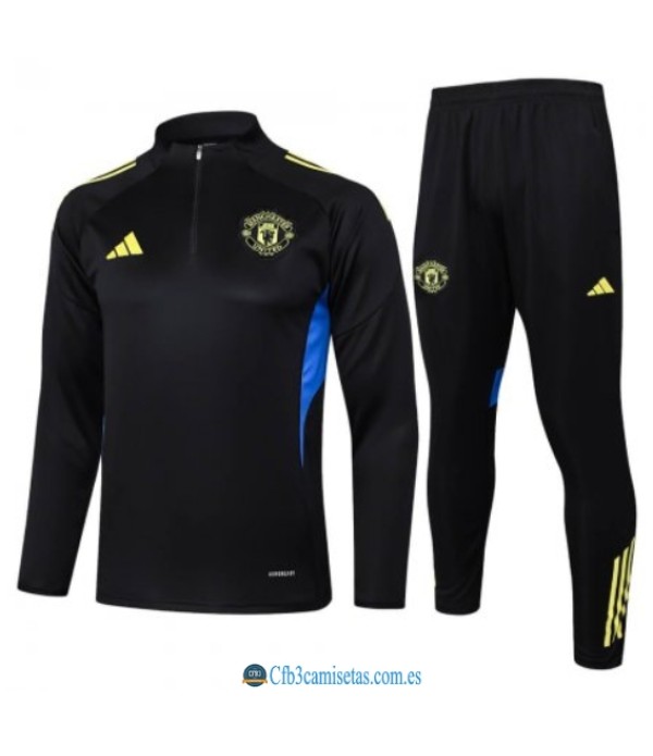 CFB3-Camisetas Chándal manchester united 2025/26 black half zip