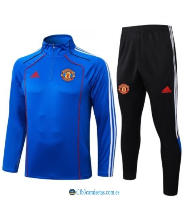 CFB3-Camisetas Chándal manchester united 2025/26 blue half zip