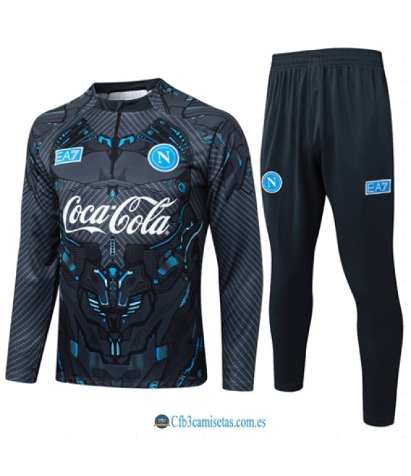 CFB3-Camisetas Chándal napoli 2025/26- black media cremallera