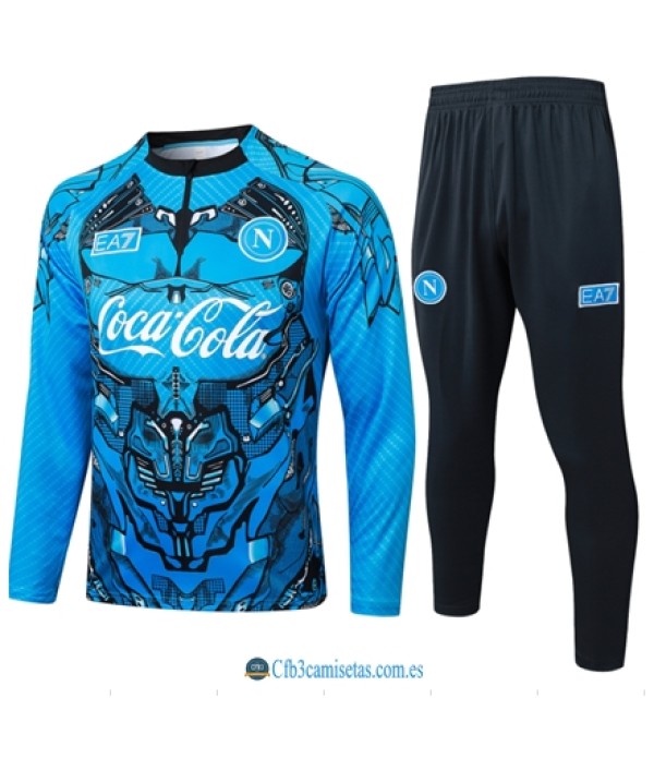 CFB3-Camisetas Chándal napoli 2025/26- bule media cremallera