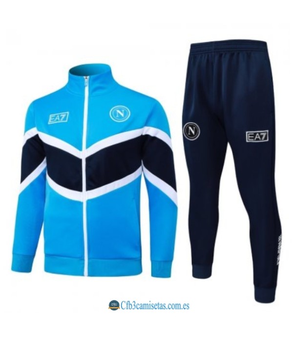 CFB3-Camisetas Chándal napoli 2025/26- bule with black cremallera larga
