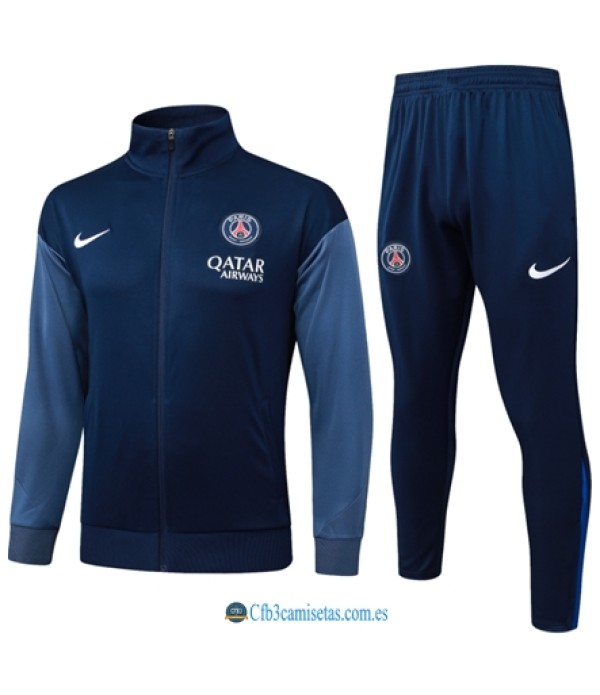 CFB3-Camisetas Chándal psg 2025/26 blue with gray - long zipper