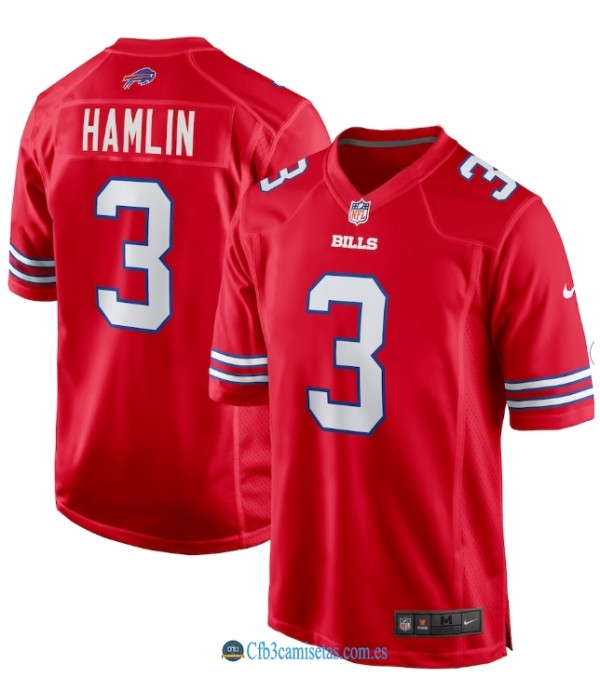 CFB3-Camisetas Damar hamlin buffalo bills nike alternate game jersey - red