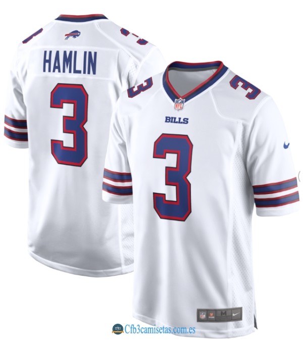 CFB3-Camisetas Damar hamlin buffalo bills nike game jersey - white