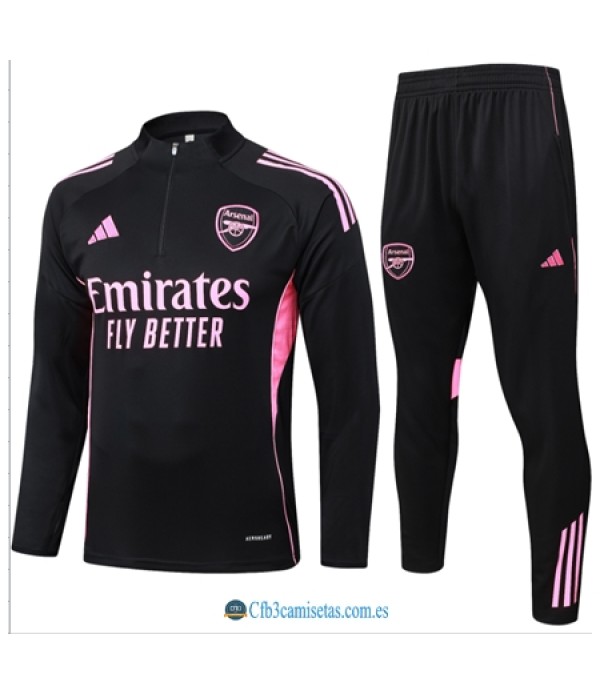 CFB3-Camisetas Chándal arsenal 2025/26-black half zipper