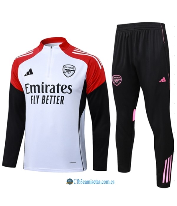 CFB3-Camisetas Chándal arsenal 2025/26-white half zipper