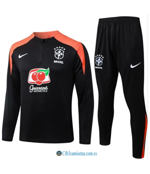 CFB3-Camisetas Chándal brasil 2026 black half zipper