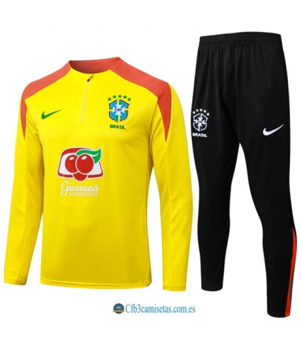 CFB3-Camisetas Chándal brasil 2026 yellow half zipper