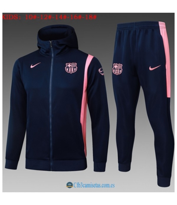 CFB3-Camisetas Chándal fc barcelona 2025/26 bule with pink long zipper - niÑos