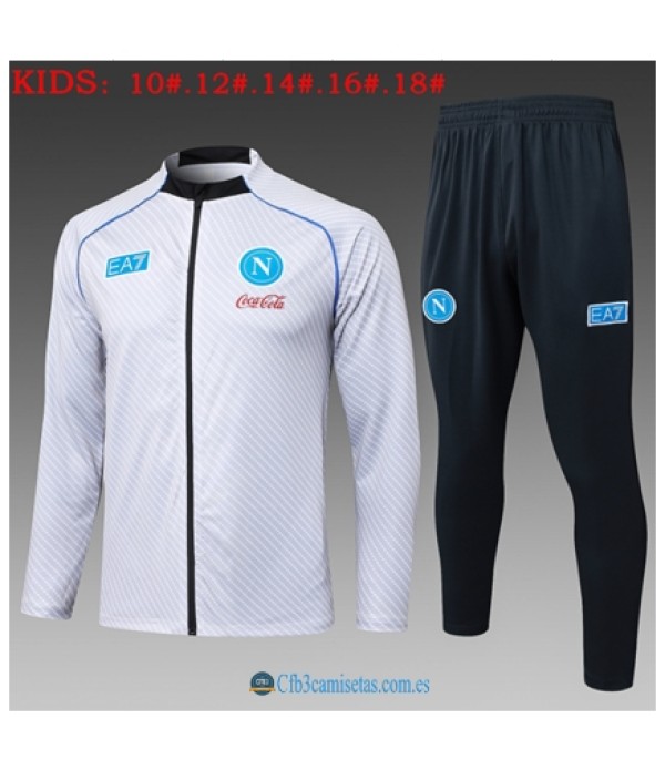 CFB3-Camisetas Chándal napoli 2025/26 white ii long zipper - niÑos