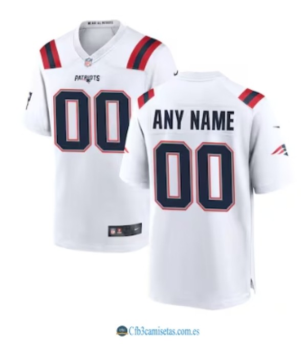 CFB3-Camisetas New england patriots nike custom game jersey - white
