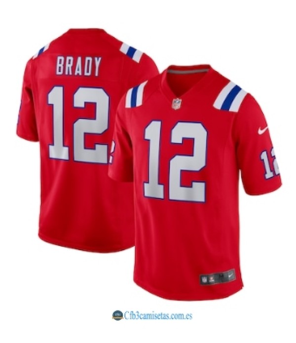 CFB3-Camisetas Tom brady new england patriots nike jersey - red
