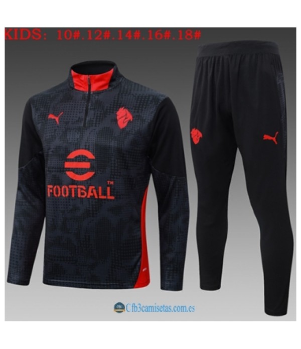 CFB3-Camisetas Chándal ac milan 2025/26 black - niÑos