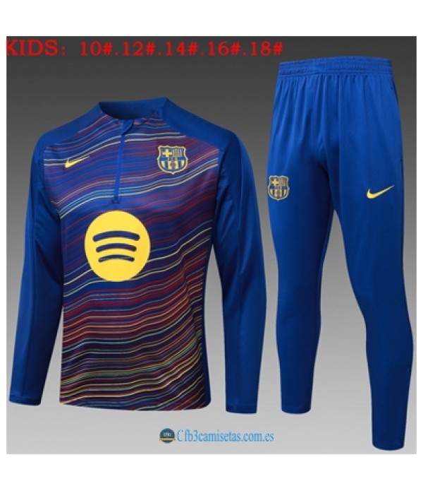 CFB3-Camisetas Chándal fc barcelona 2025/26 navy half zipper - niÑos