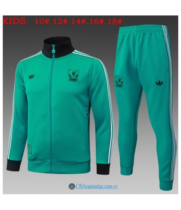 CFB3-Camisetas Chándal liverpool 2025/26 green long zipper - niÑos