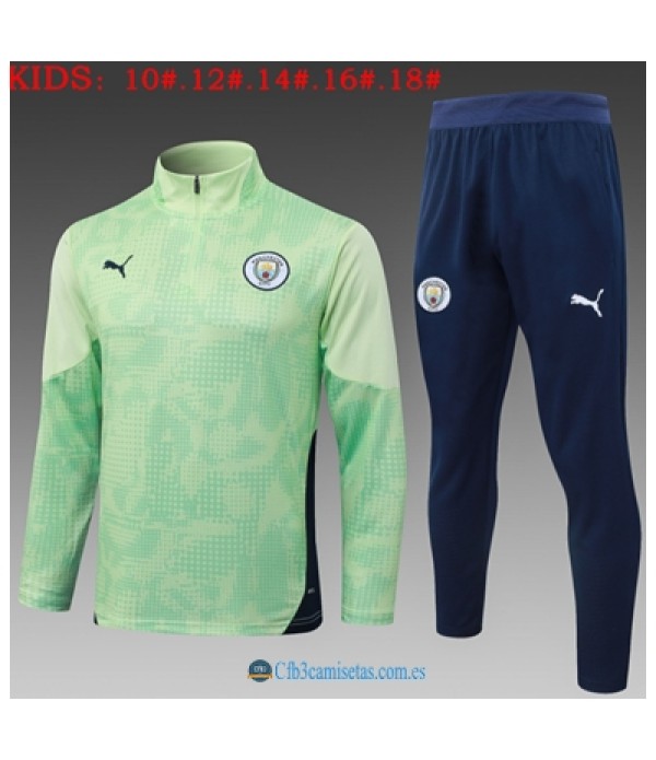 CFB3-Camisetas Chándal manchester city 2025/26 green - niÑos