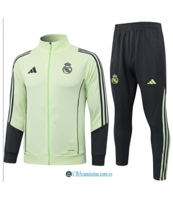 CFB3-Camisetas Chándal real madrid 2025/26-light green ii cremallera larga