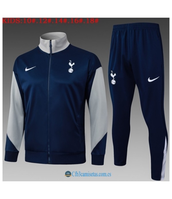 CFB3-Camisetas Chándal tottenham hotspur 2025/26 bule long zipper - niÑos