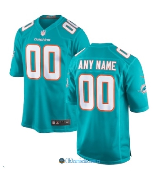 CFB3-Camisetas Custom miami dolphins - aqua