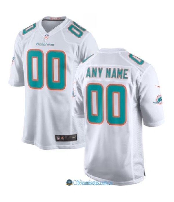 CFB3-Camisetas Custom miami dolphins - white