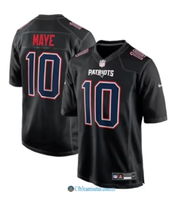 CFB3-Camisetas Drake maye new england patriots nike jersey - black