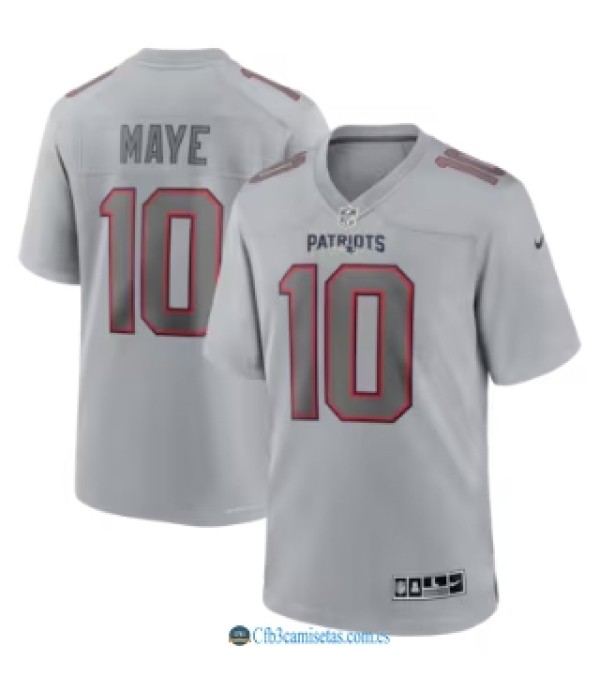 CFB3-Camisetas Drake maye new england patriots nike jersey - gray