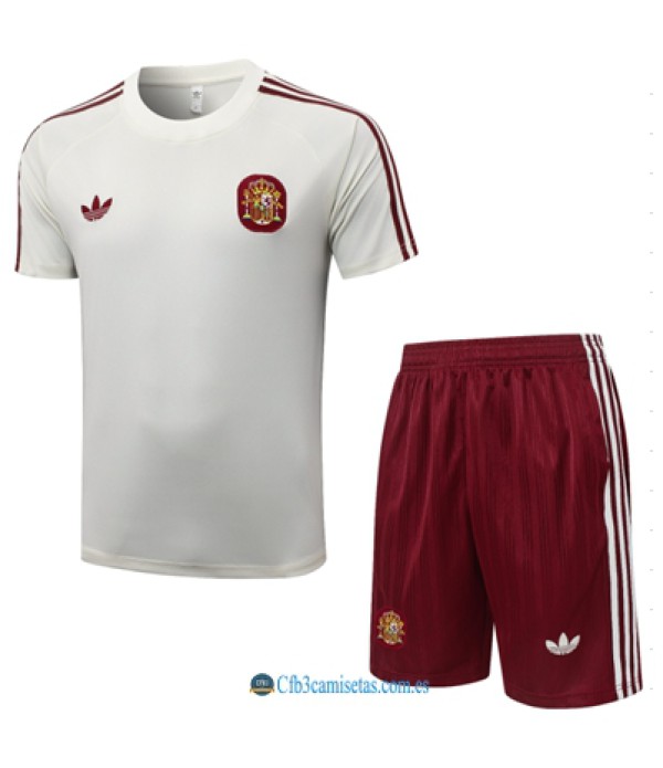 CFB3-Camisetas Kit entrenamiento españa 2026- beige amarillo