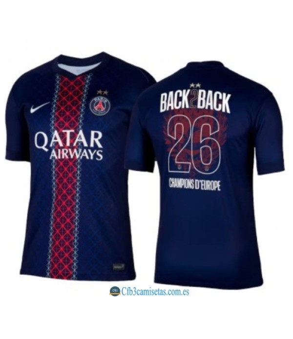 CFB3-Camisetas Psg 1a equipación 2025/26 - champions back2back