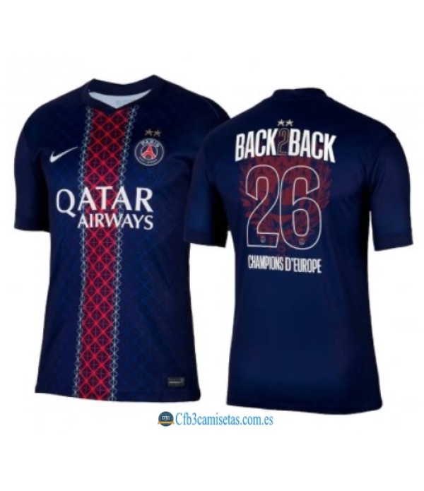 CFB3-Camisetas Psg 1a equipación 2025/26 - champions back2back - authentic
